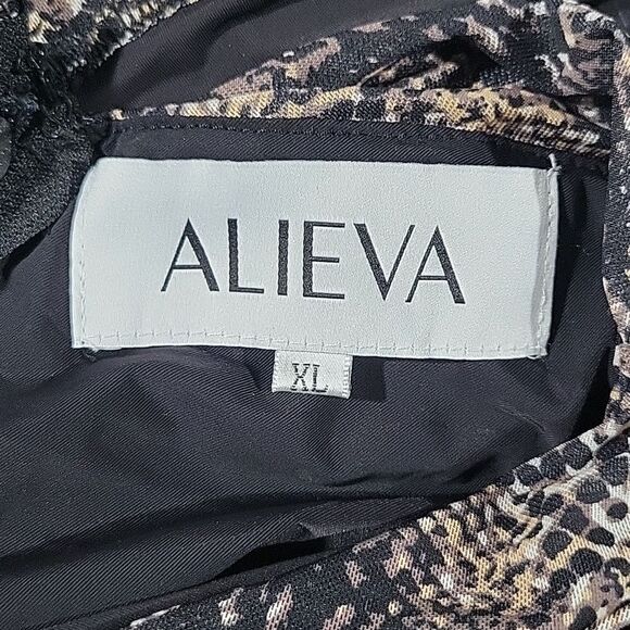 ALIEVA Snake Skin Print One Shoulder Fitted Dress sz X-Large - Picture 7 of 7